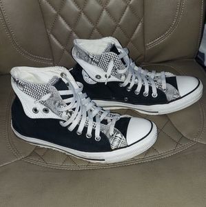 Converse High-top Chuck Taylor All Star Double Upper Layer Black & White 8M 10W
